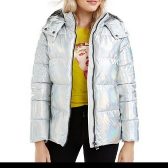 Guess Diana Iridescent Puffer Jackets 